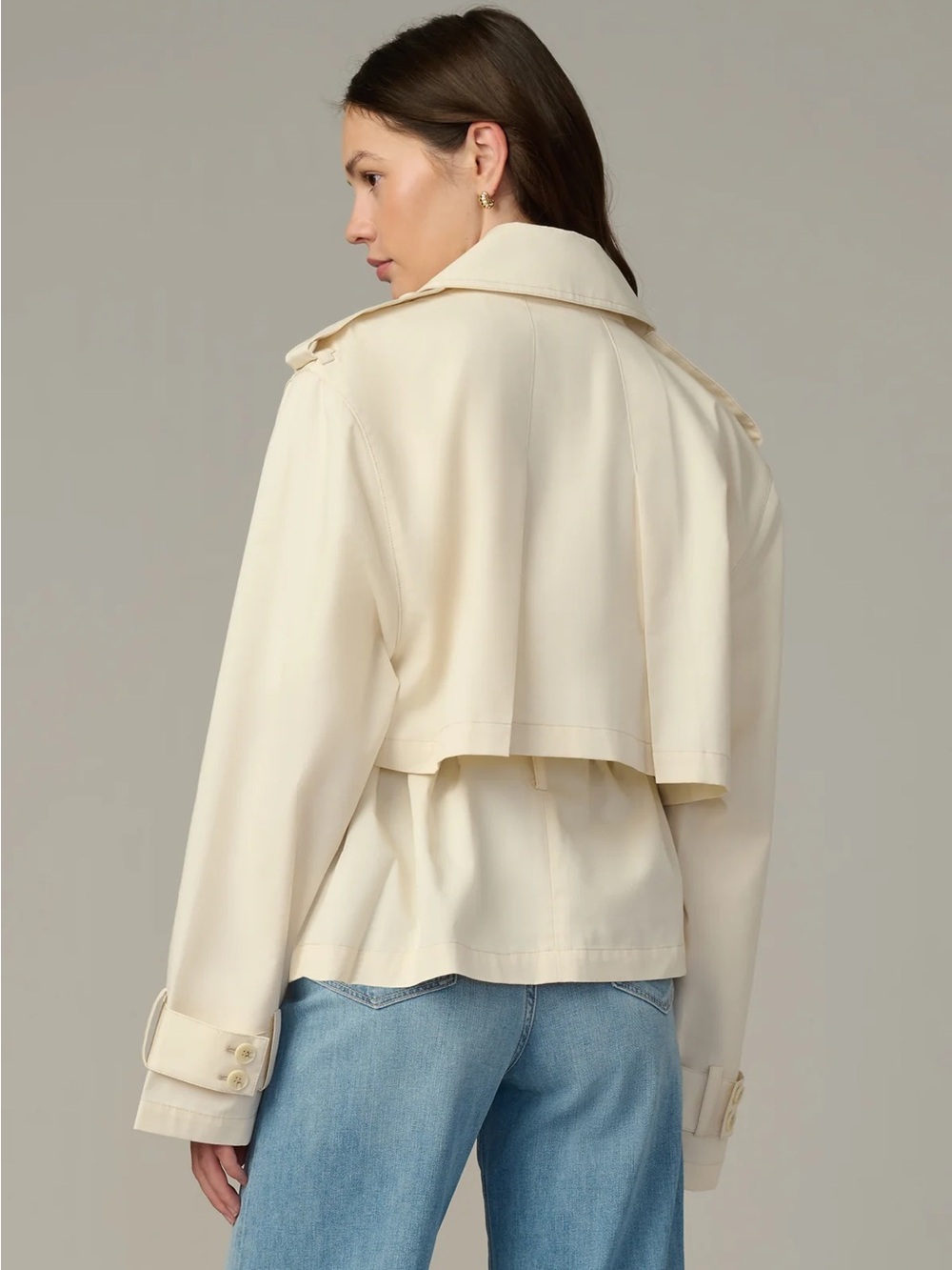 Joe's Jeans Cream Belted Boyfriend Coat - Picture 3 of 6